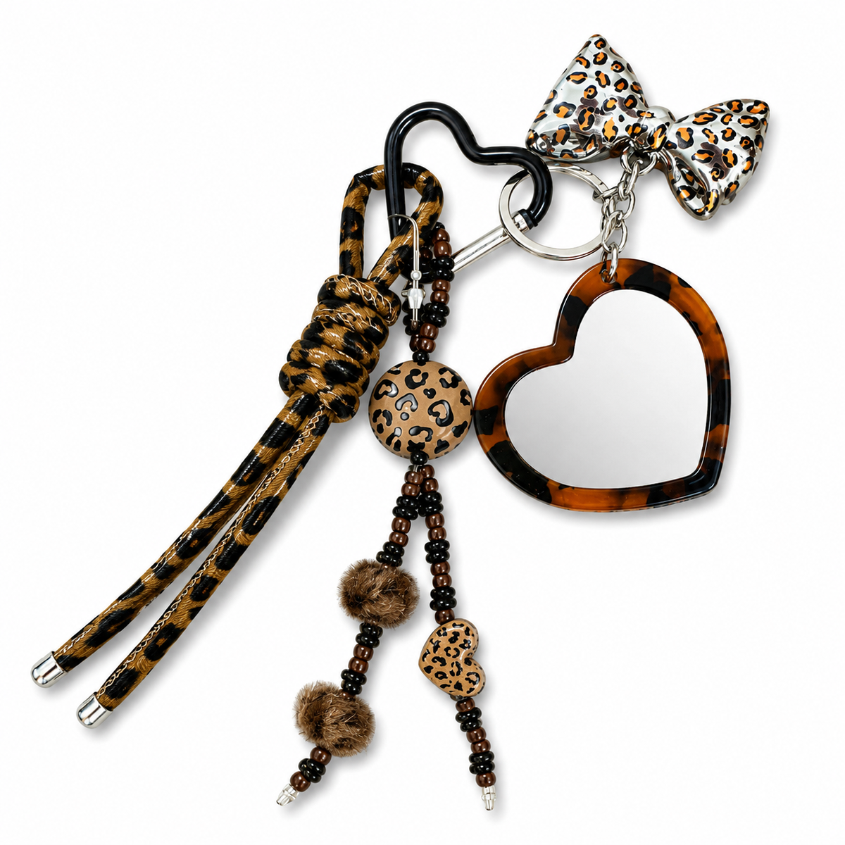 Keychain leopard bow