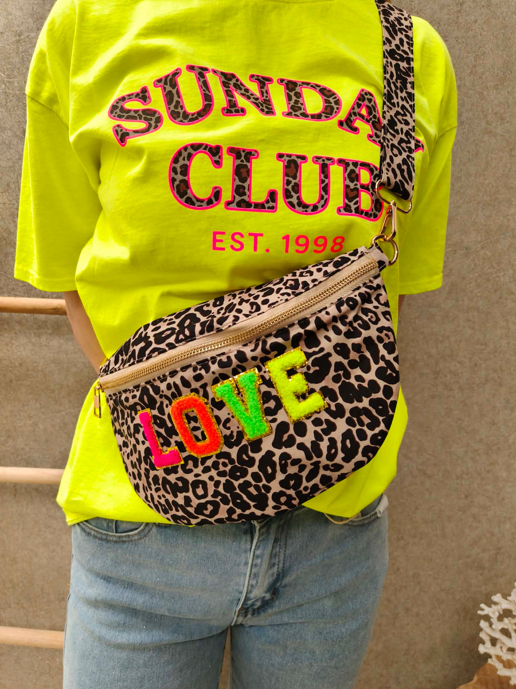 Handtasje love - leopard