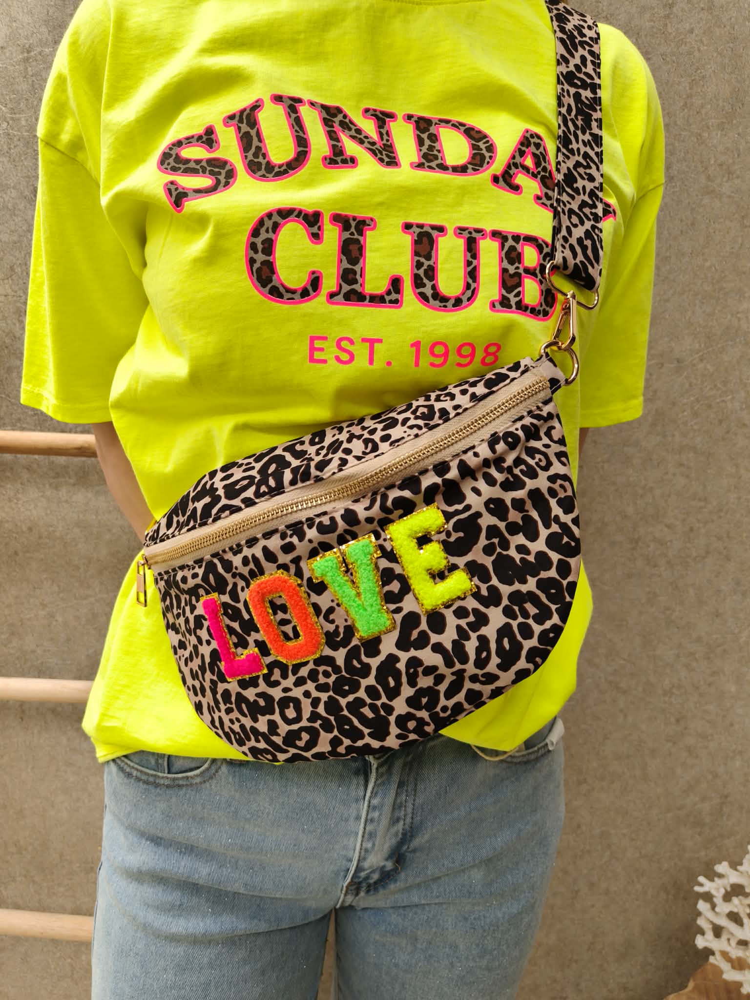 Handtasje love - leopard