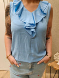 Top glitter - blauw