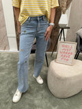 Jeans met printje - blauw