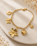 Bedelarmband bloem fijn