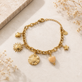 Bedelarmband hartje breed