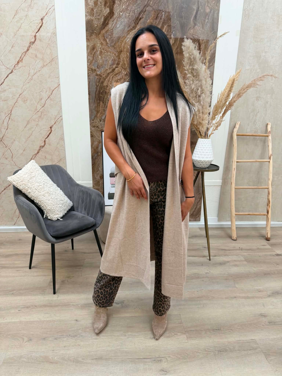 Gilet lang Lina