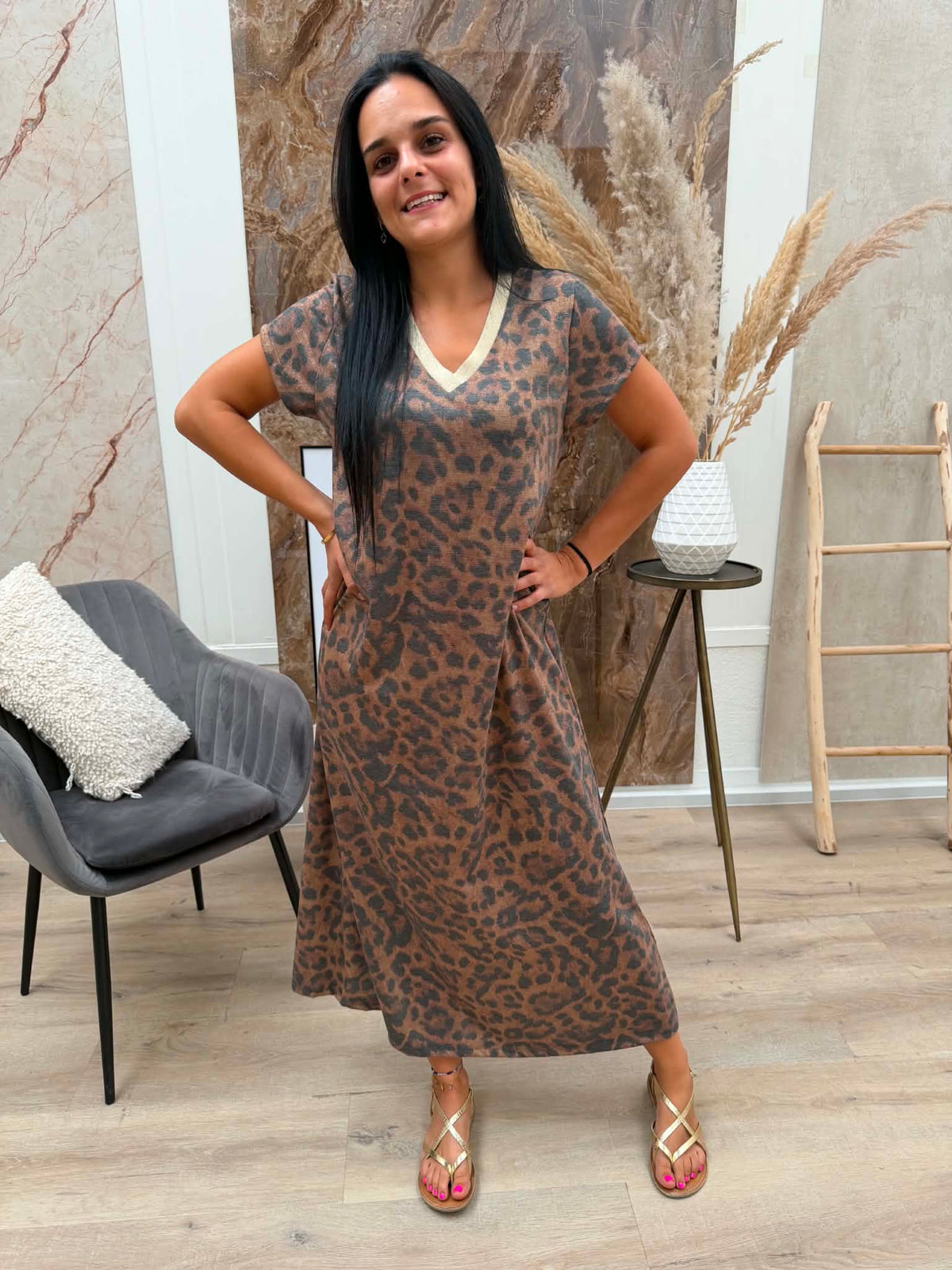 Amber jurk - leopard