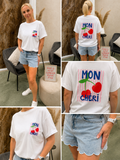 T-shirt Amy mon cherie - wit
