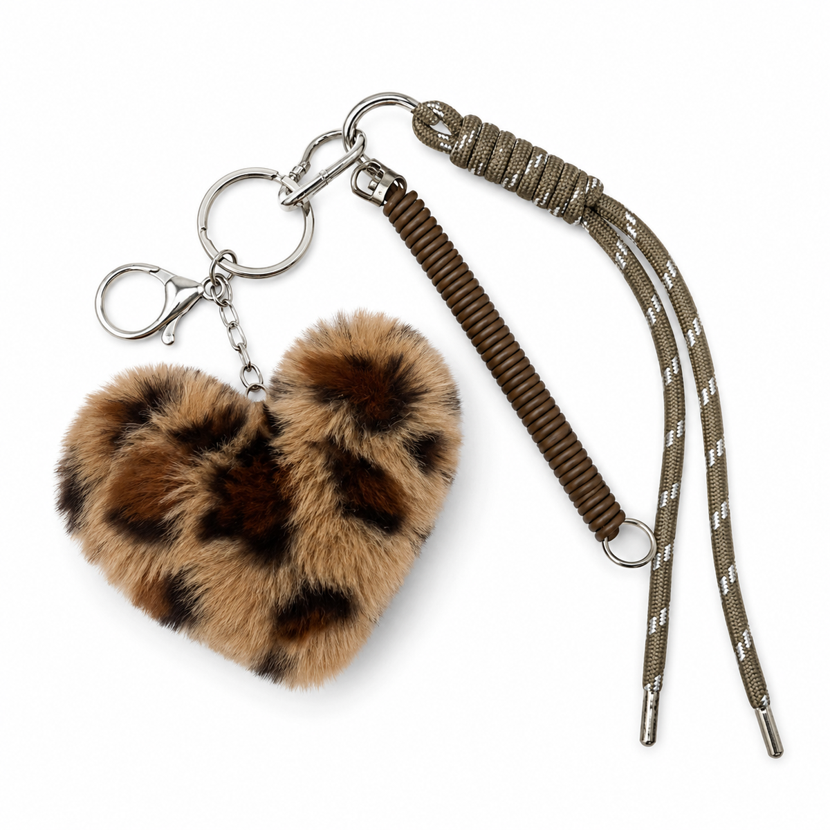 Keychain fluffy leopard