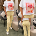 T-shirt Amy wine club - wit